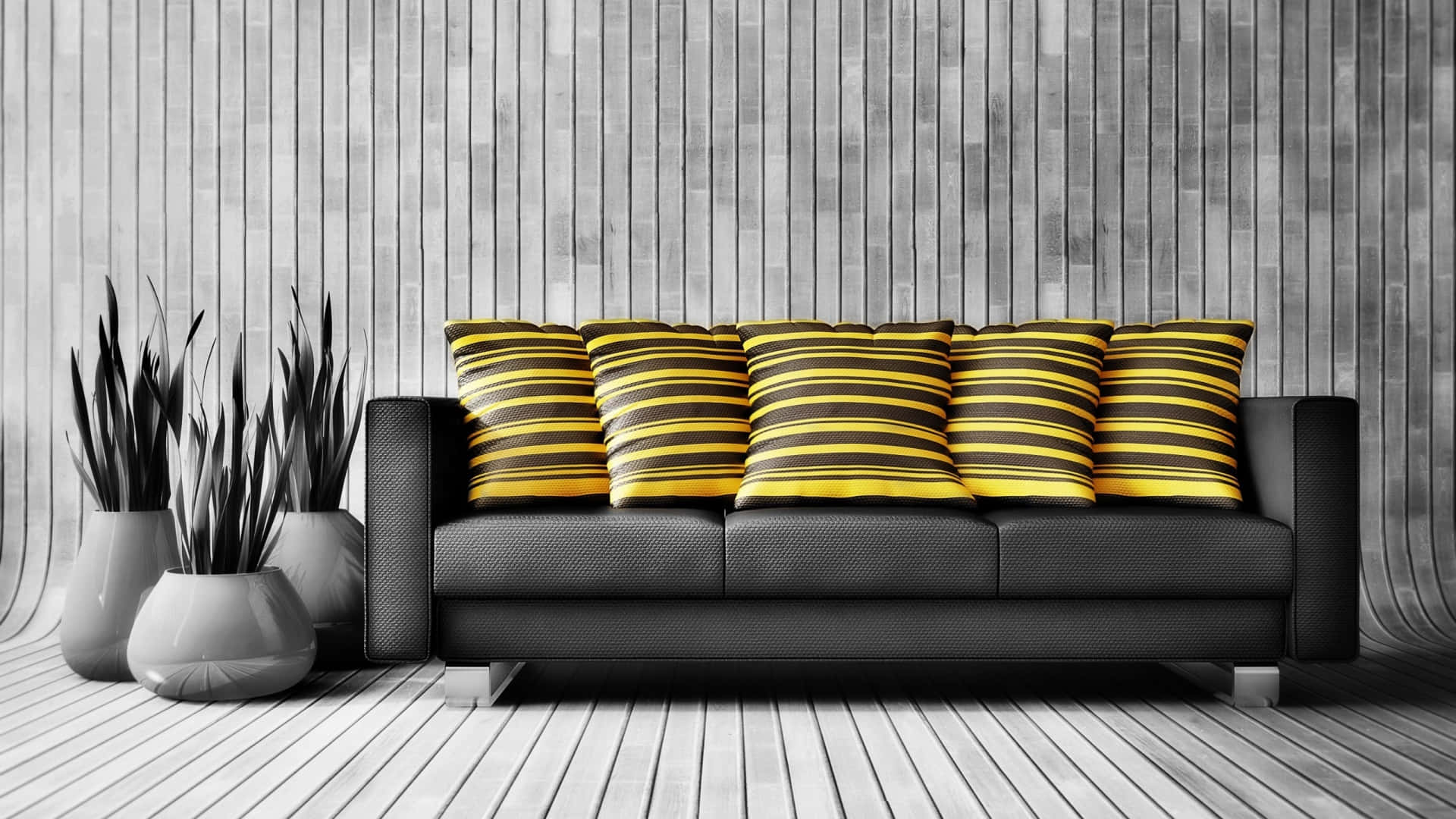 Bumblebee Themed Interior Sofa Background