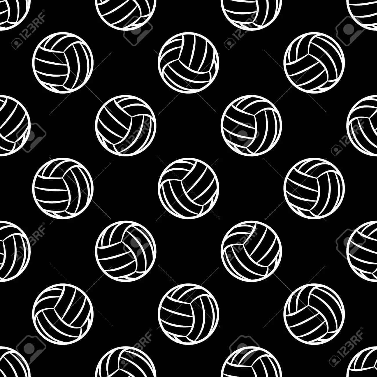 Bump, Set, And Spike With A Classic Volleyball. Background
