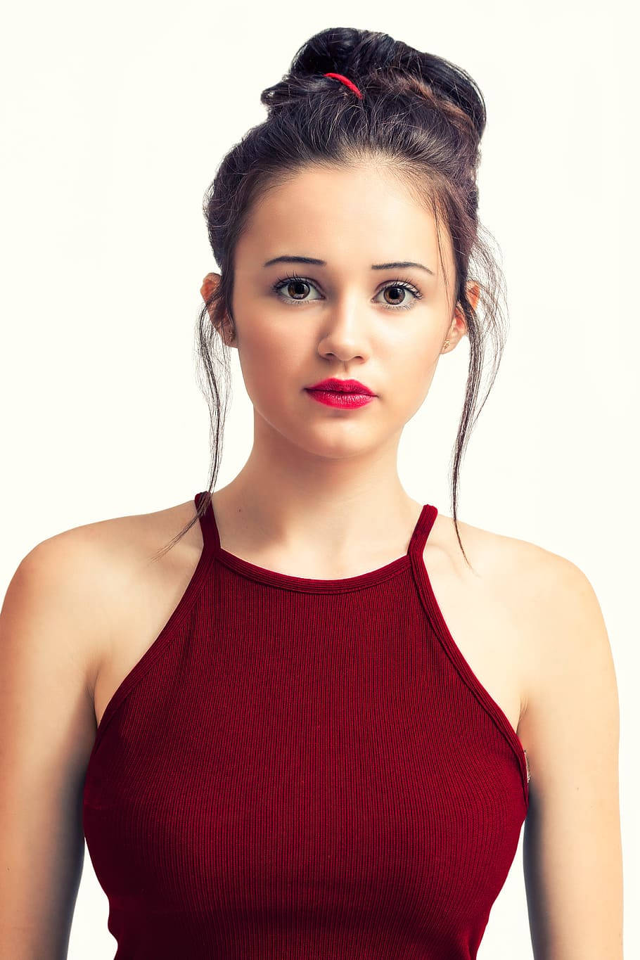 Bun Beautiful Teenage Girl Background