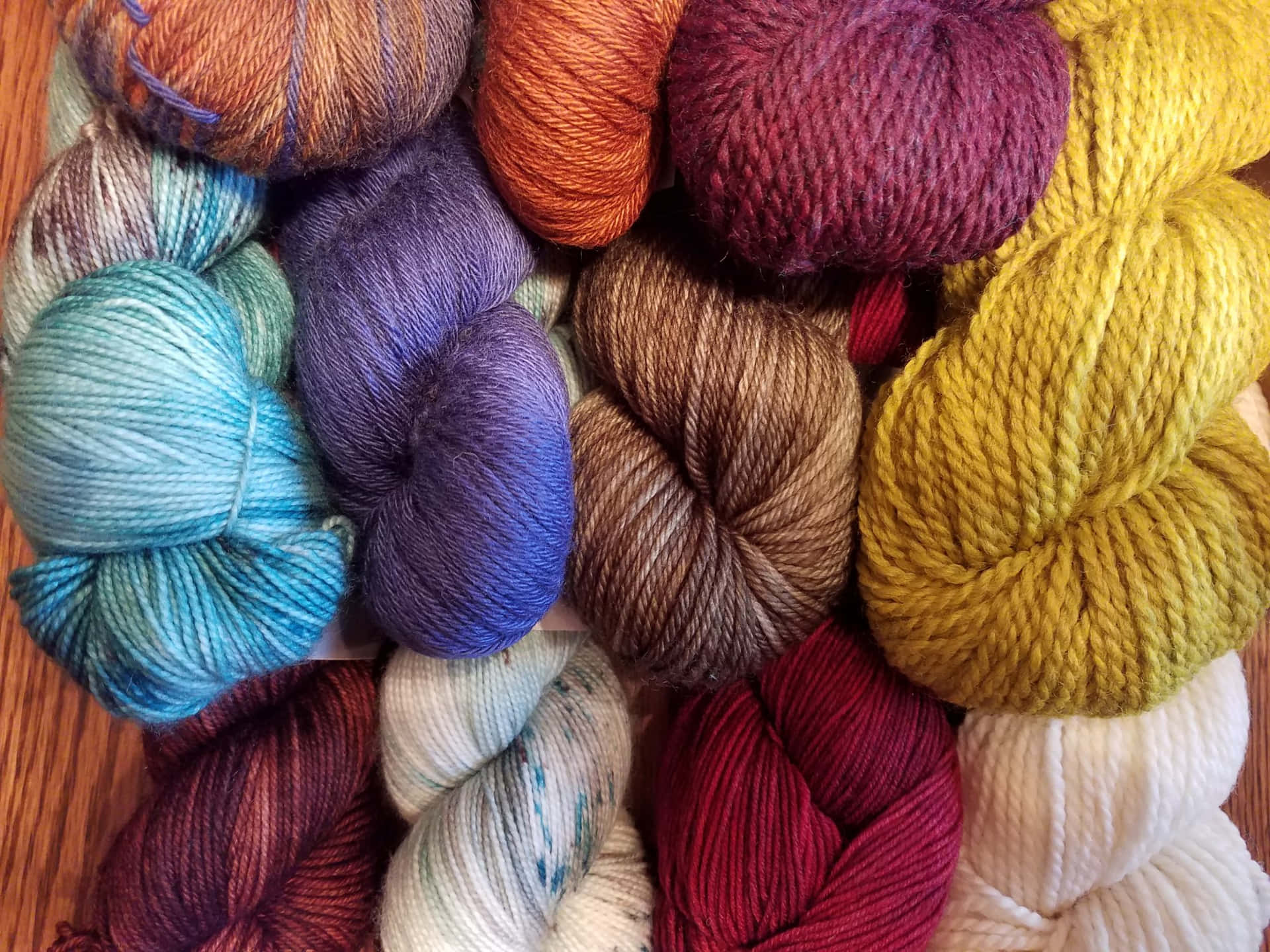 Bundle Of Knitting Yarns Background