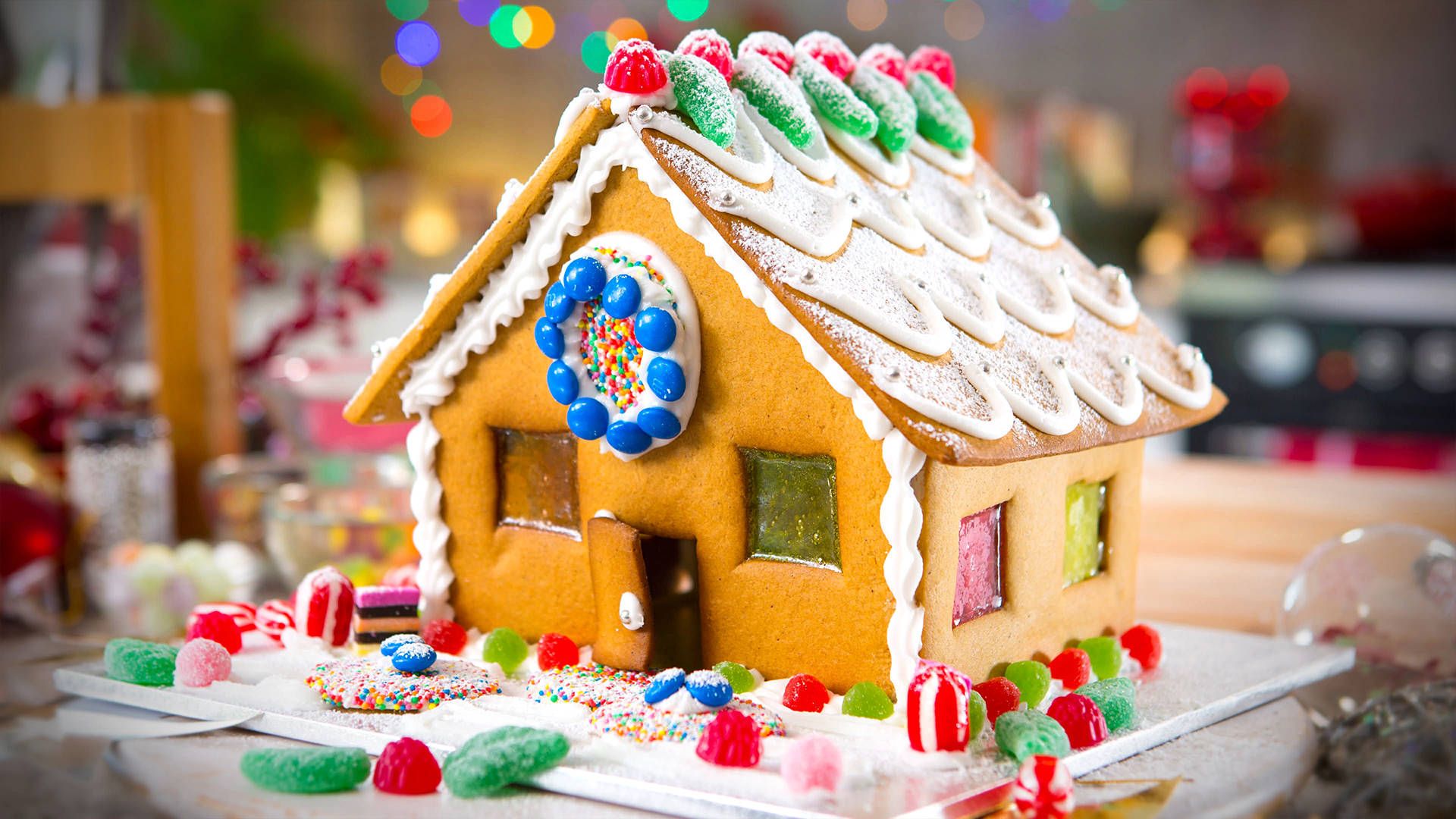 Bungalow Gingerbread House Background