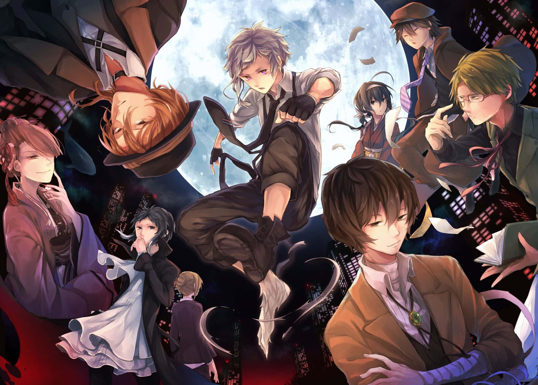 Bungou Stray Dogs Full Moon Art Background