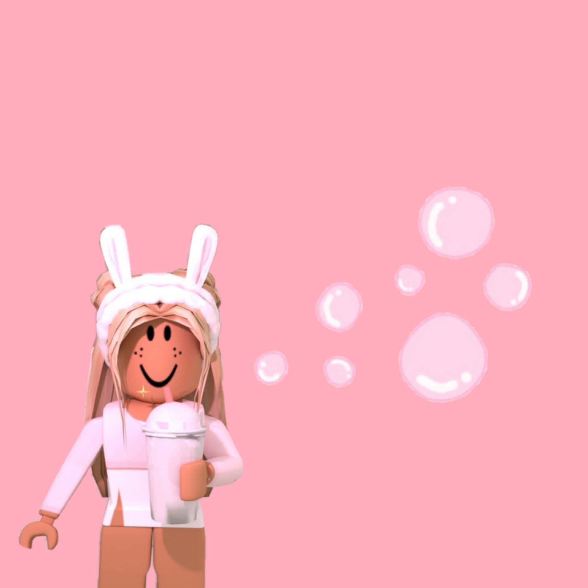 Bunny Eared Character With Bubbles