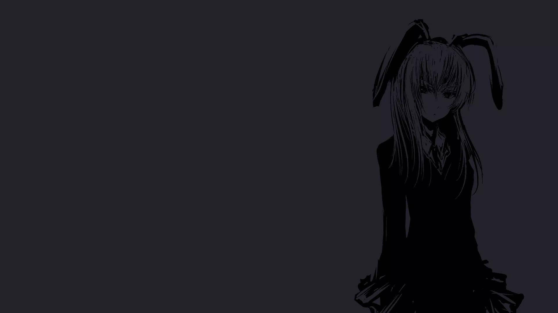 Bunny Ears Girl Dark Anime Aesthetic Desktop