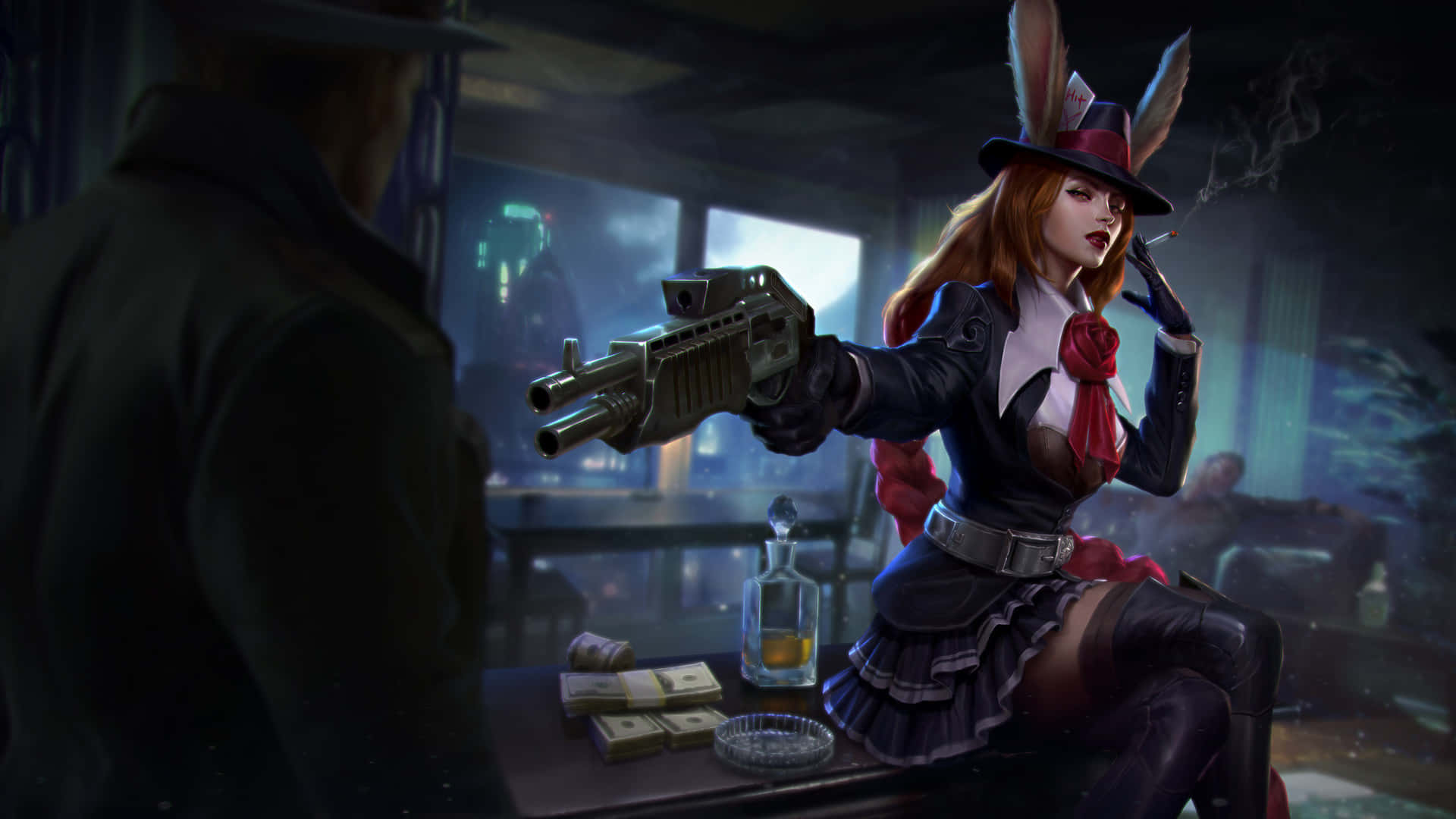 Bunny Gangsters With Guns Background