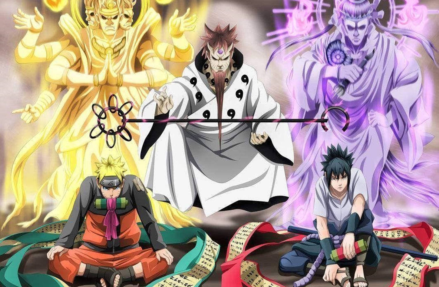 Bunpuko Training Anime Naruto And Sasuke Background