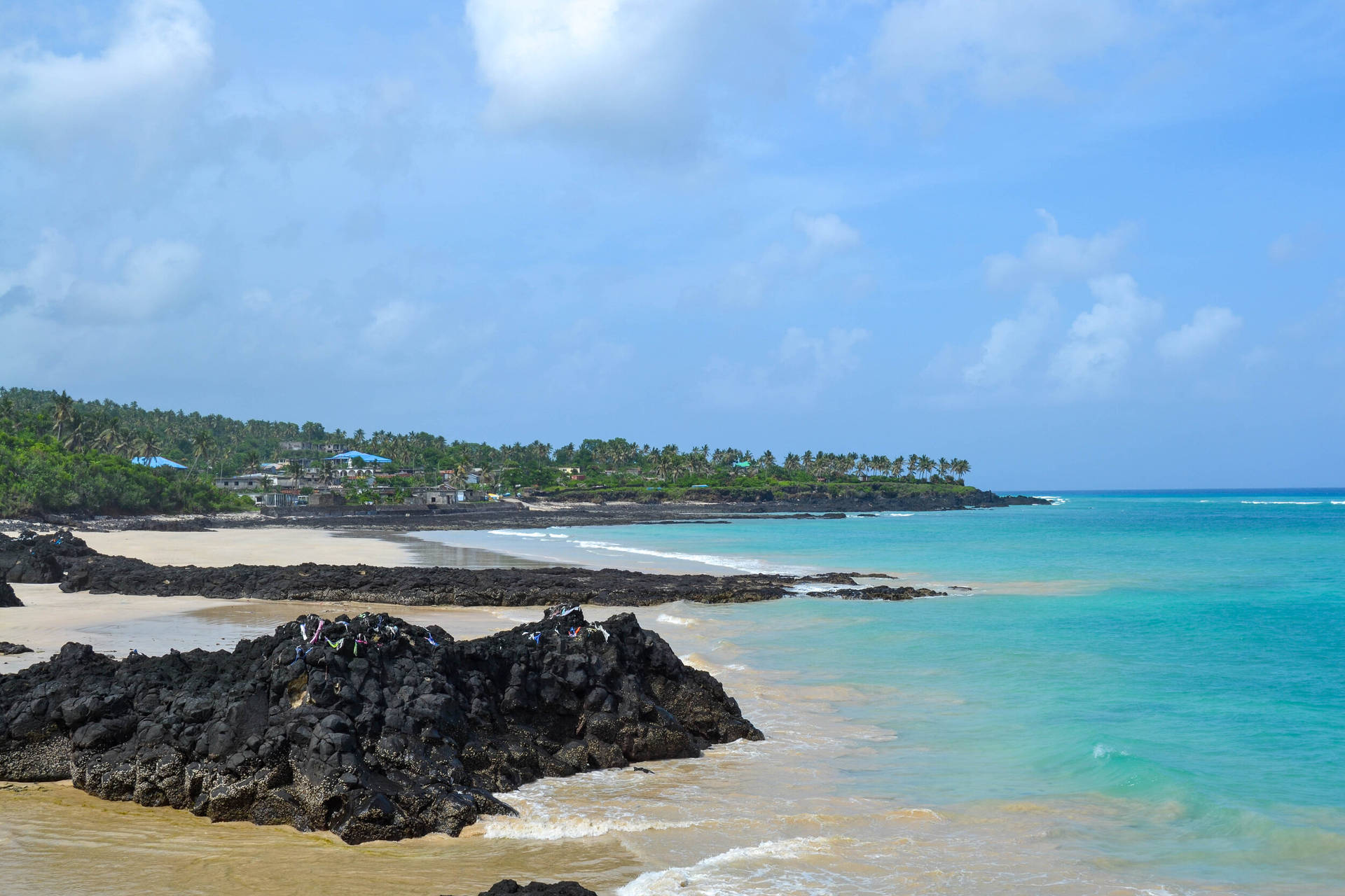 Buoni Beach Rocks On Shore Comoros