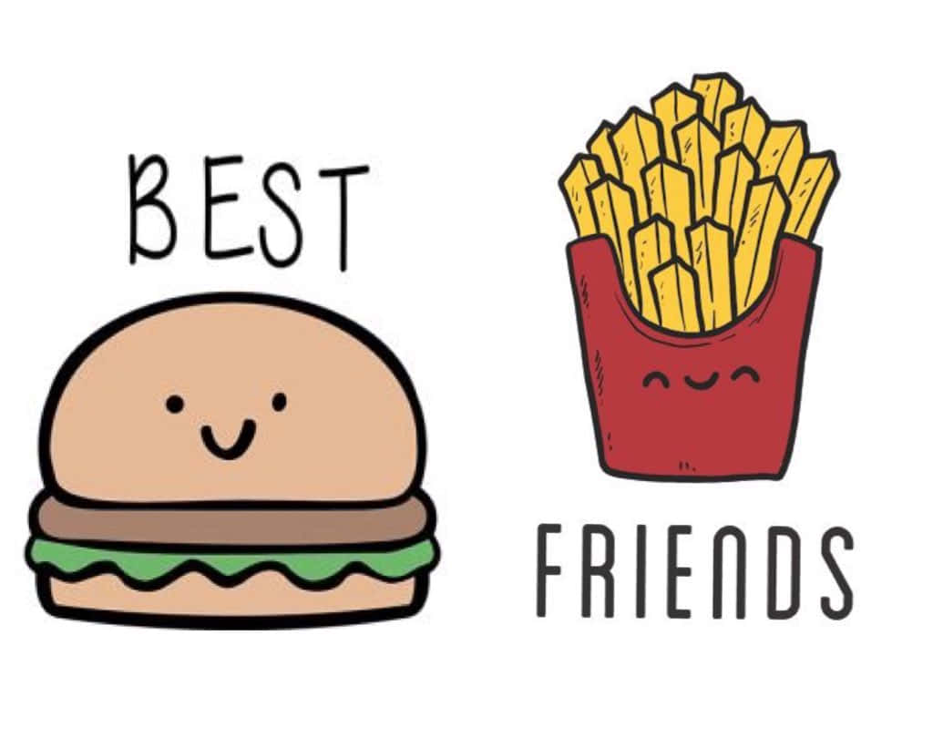 Burger And Fries Cute Matching Best Friend Home Screen Idea Background