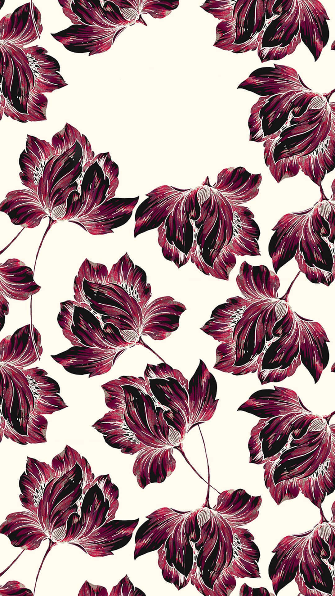 Burgundy Floral Pattern Background Background