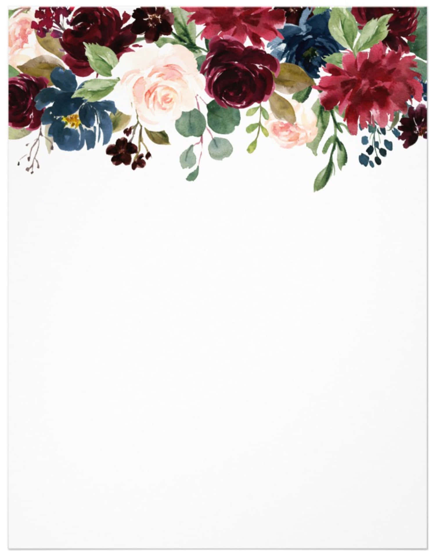 Burgundy Floral Wedding Invitations Background