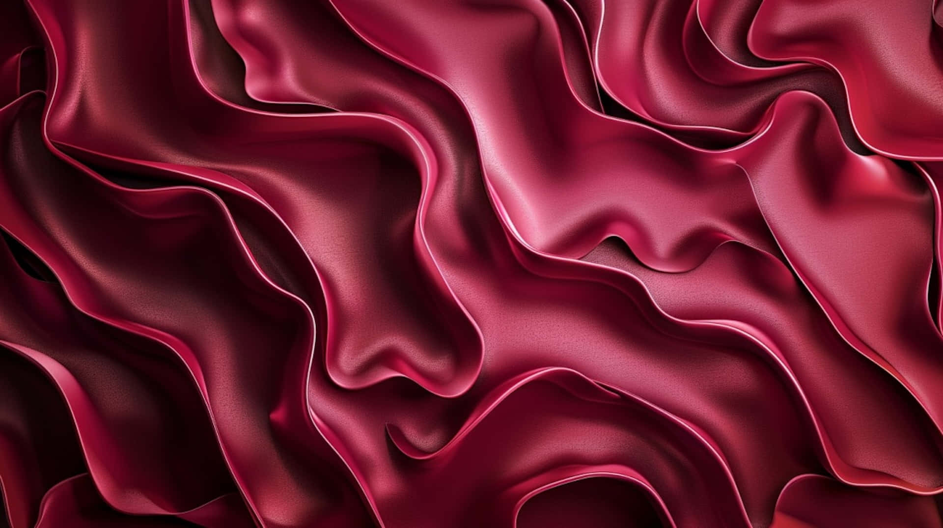 Burgundy Satin Fabric Waves Background