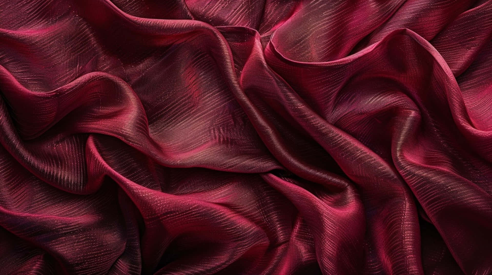 Burgundy Silk Fabric Waves Background