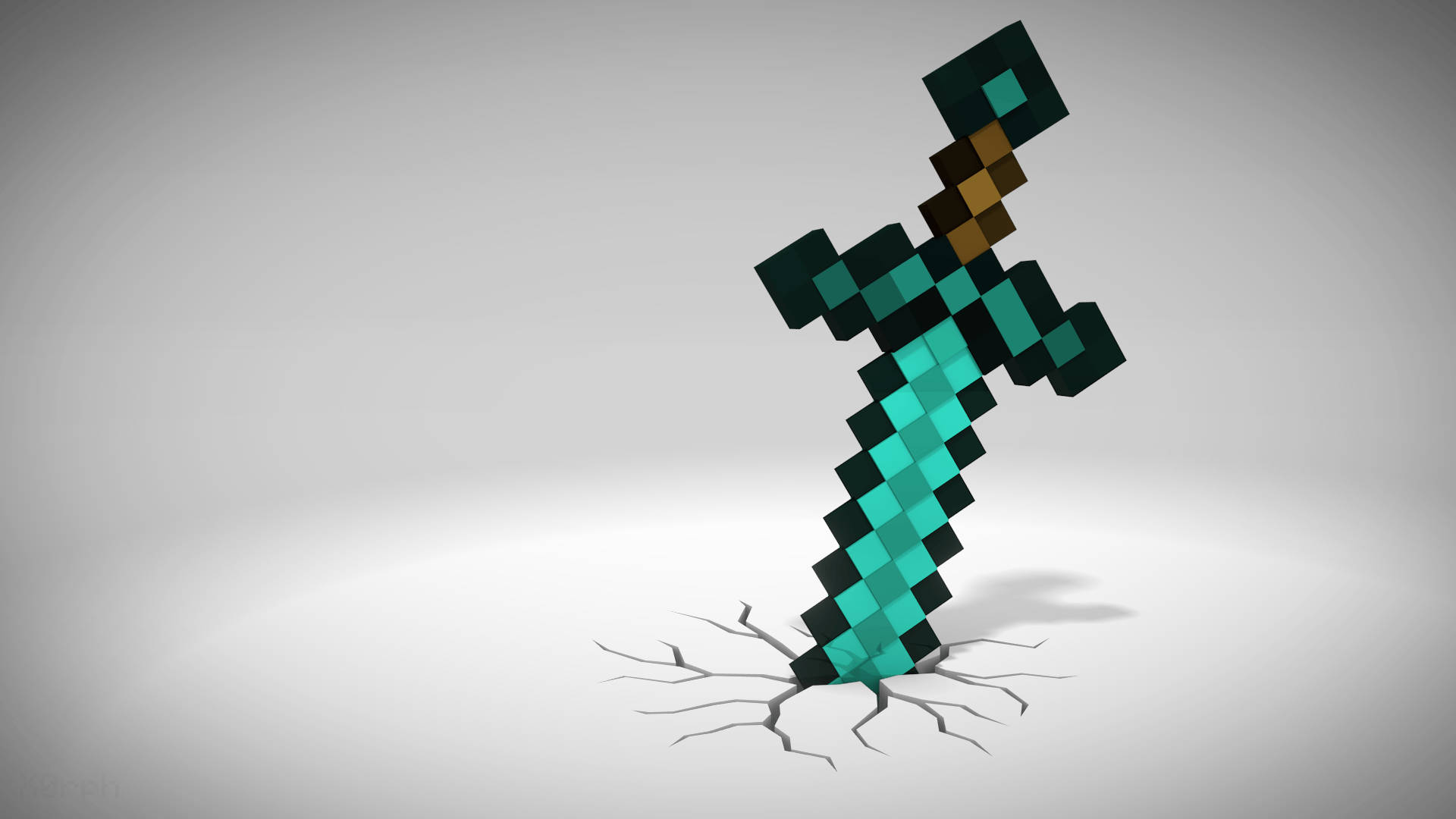 Buried Blue Sword Cool Minecraft Background
