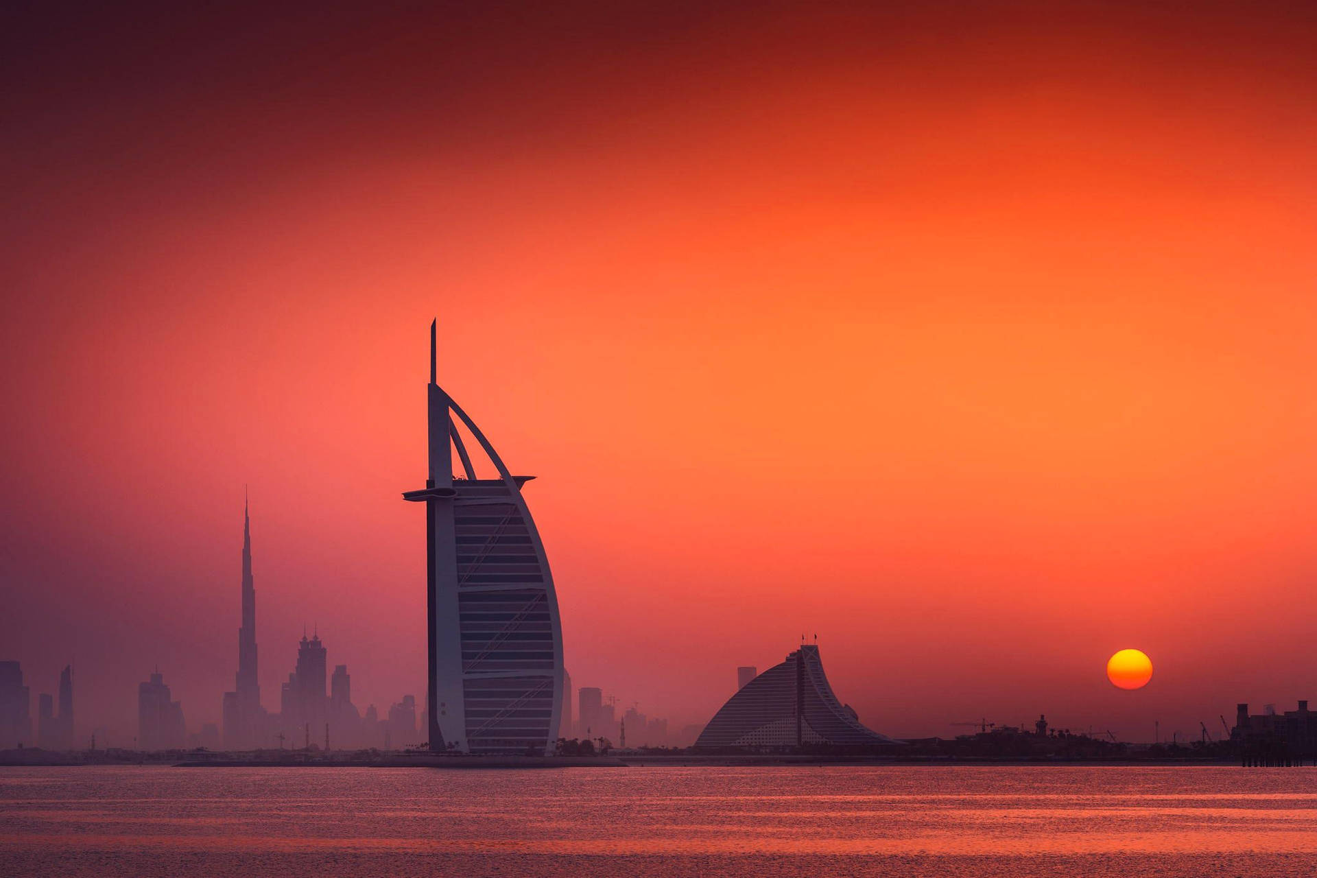 Burj Al Arab Beautiful Sunset Background