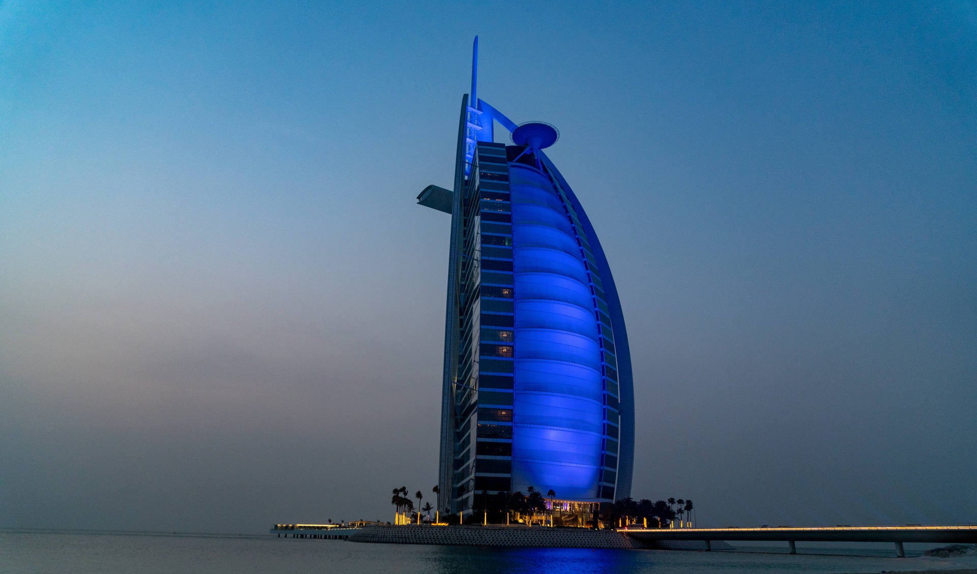 Burj Al Arab Blue Light Background