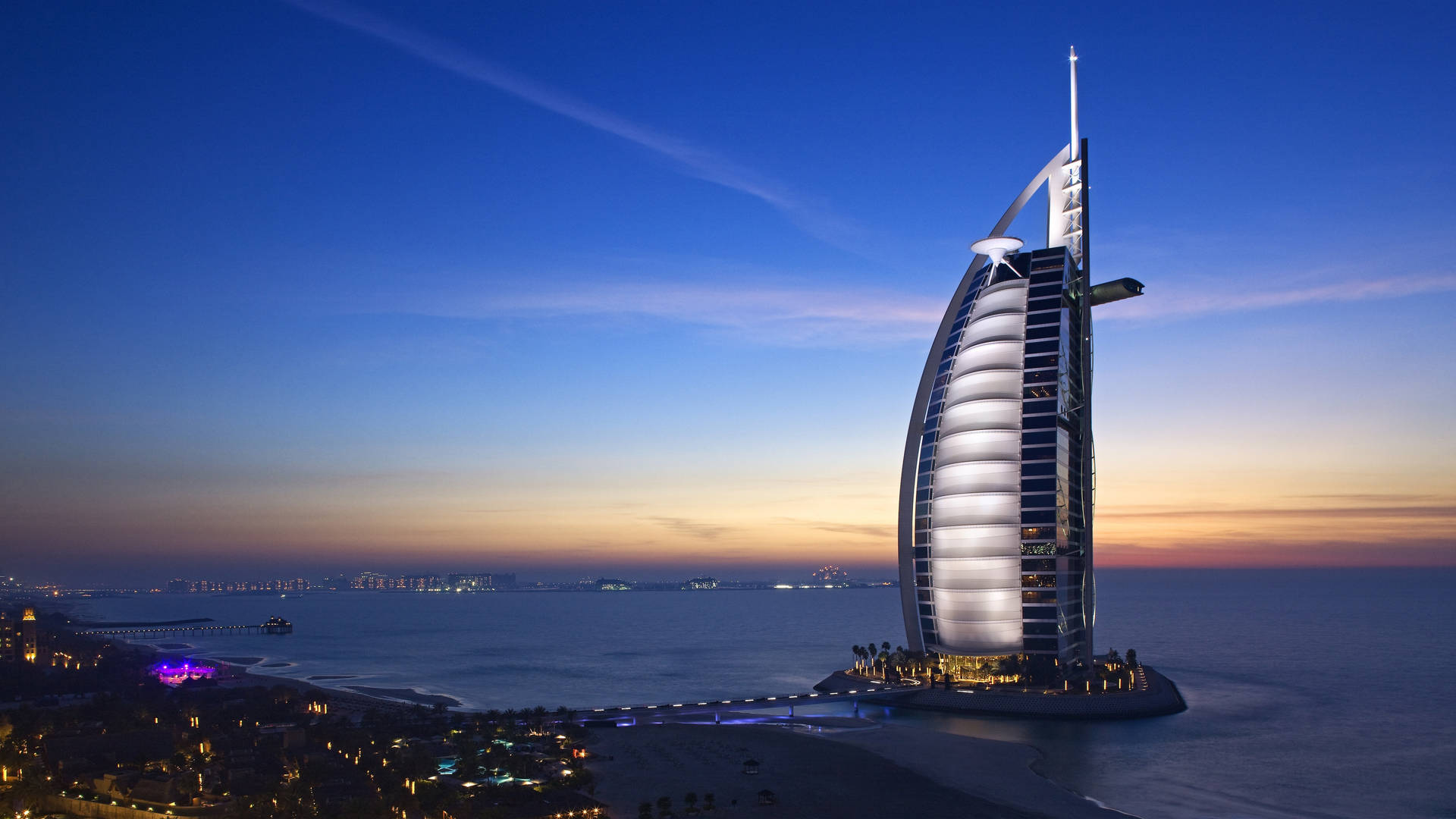 Burj Al Arab Blue Sky Background