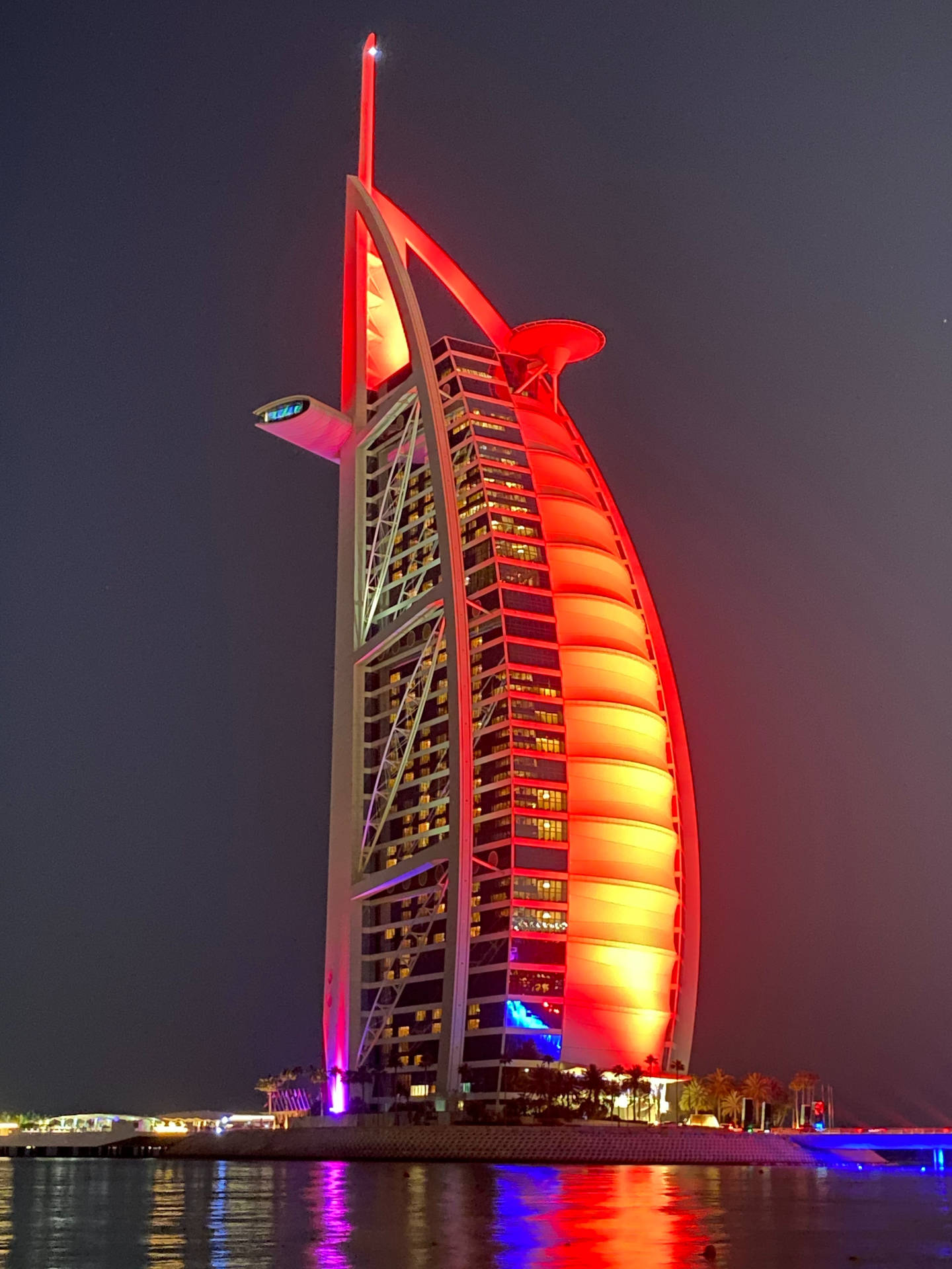 Burj Al Arab Orange Light Background