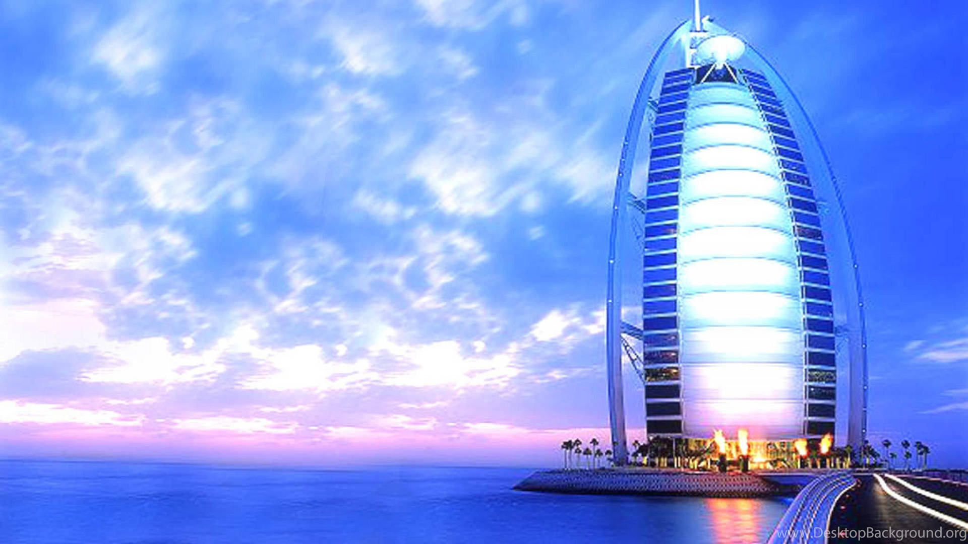 Burj Al Arab Smoky Clouds Background