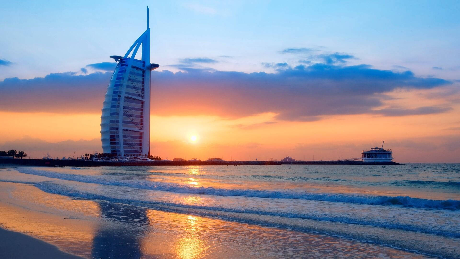 Burj Al Arab Sunset View Background