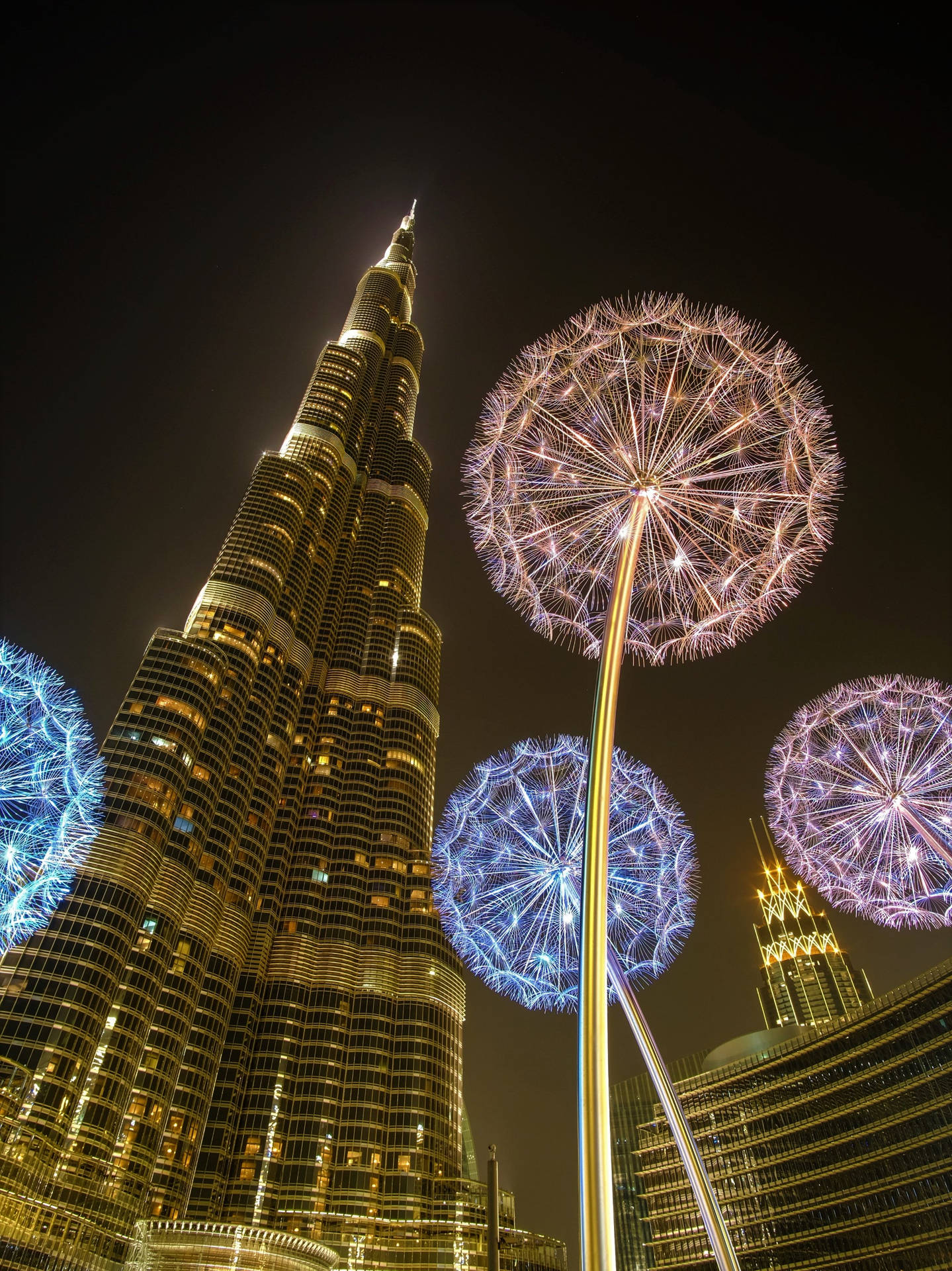 Burj Khalifa City Lights Background