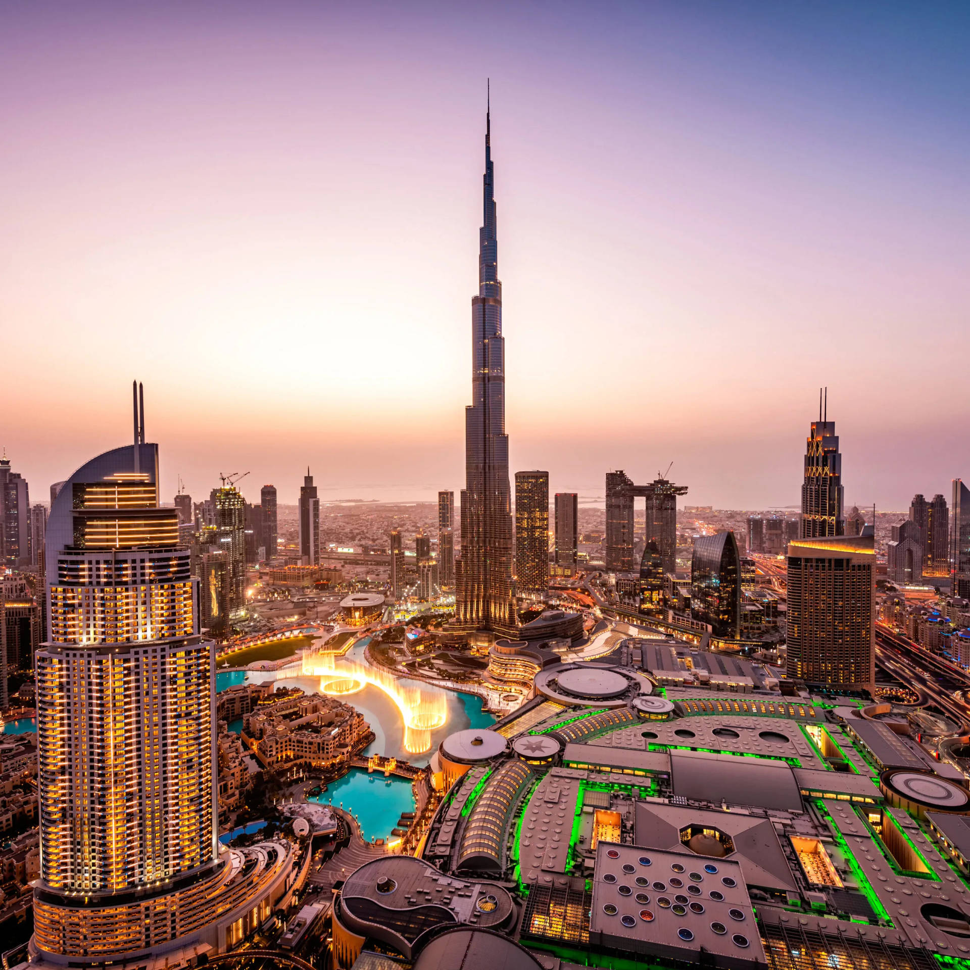 Burj Khalifa In The Uae Night Background