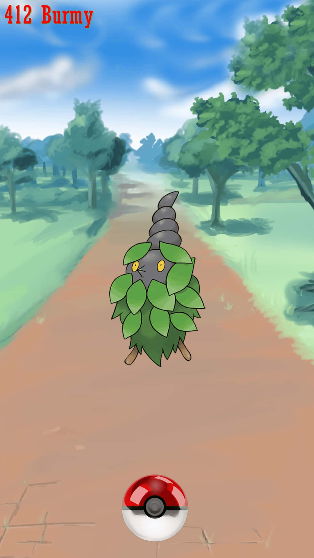 Burmy And A Poke Ball Background