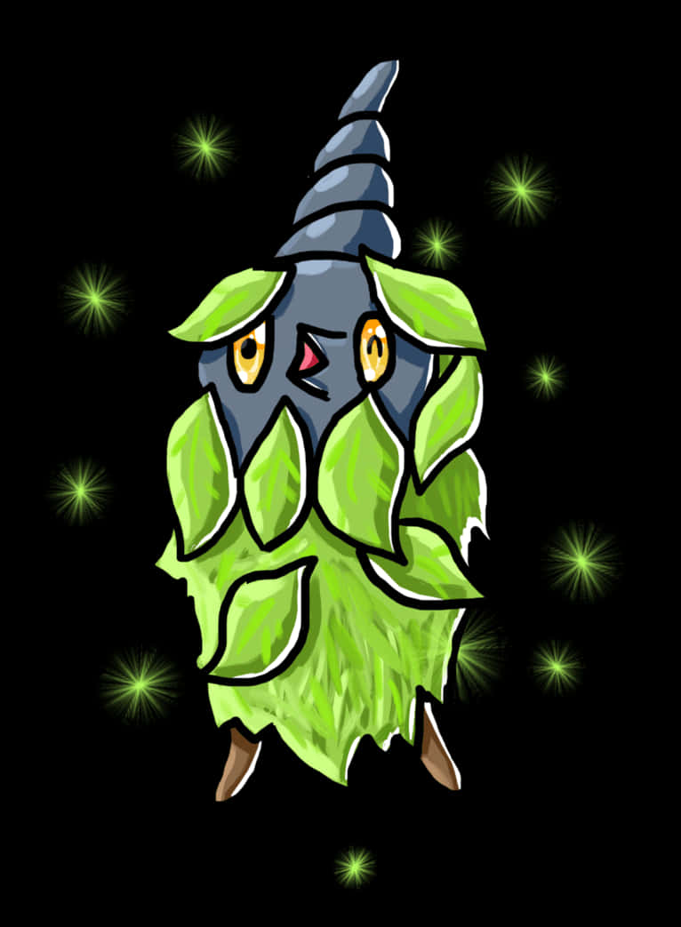 Burmy Green Sparkles Background