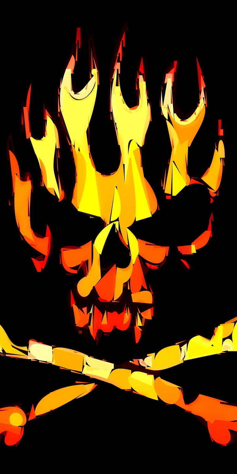 Burn Bright And Fierce With This Red Flame Skull Background
