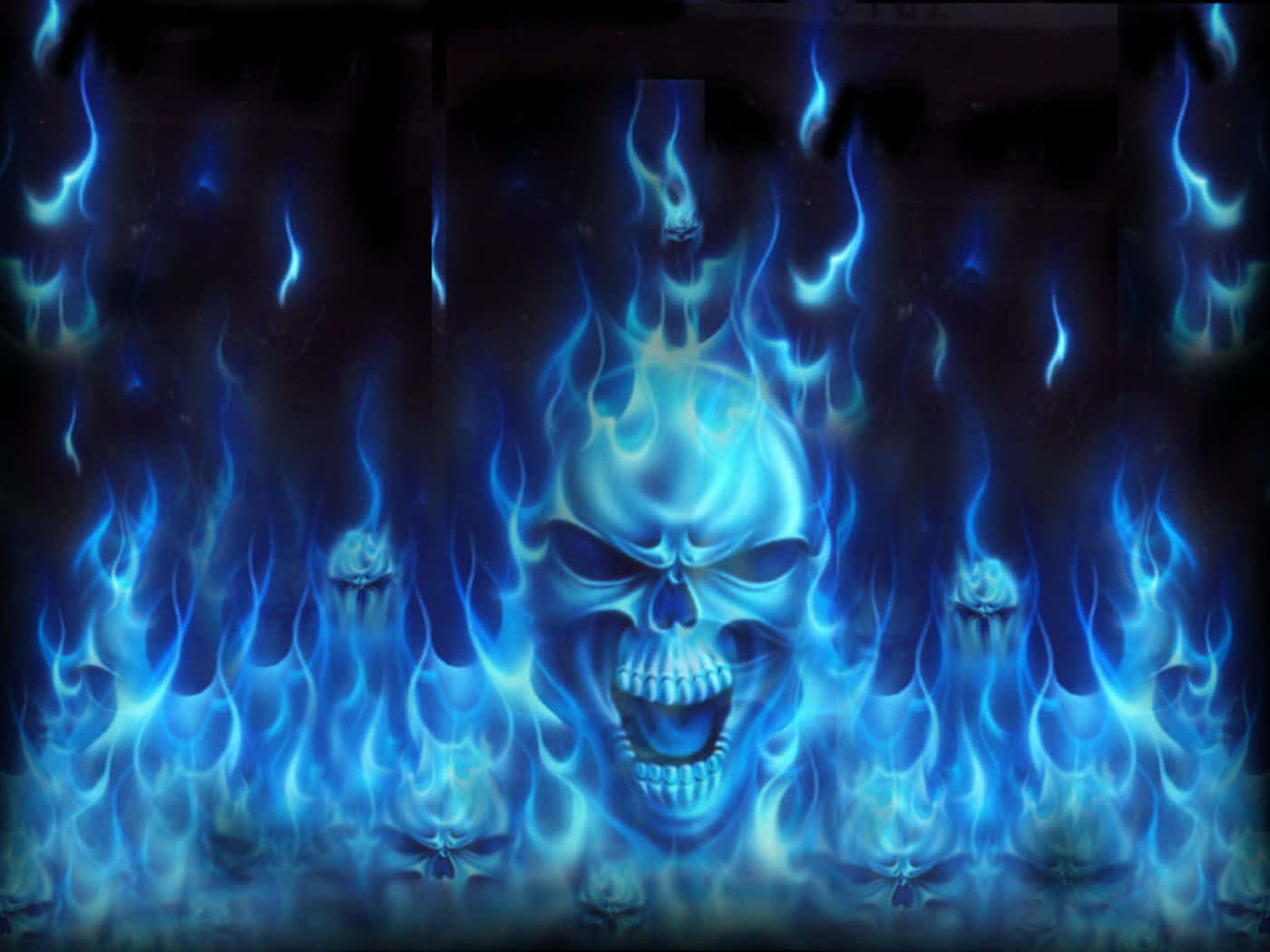 Burn The World With Flaming Skull Background