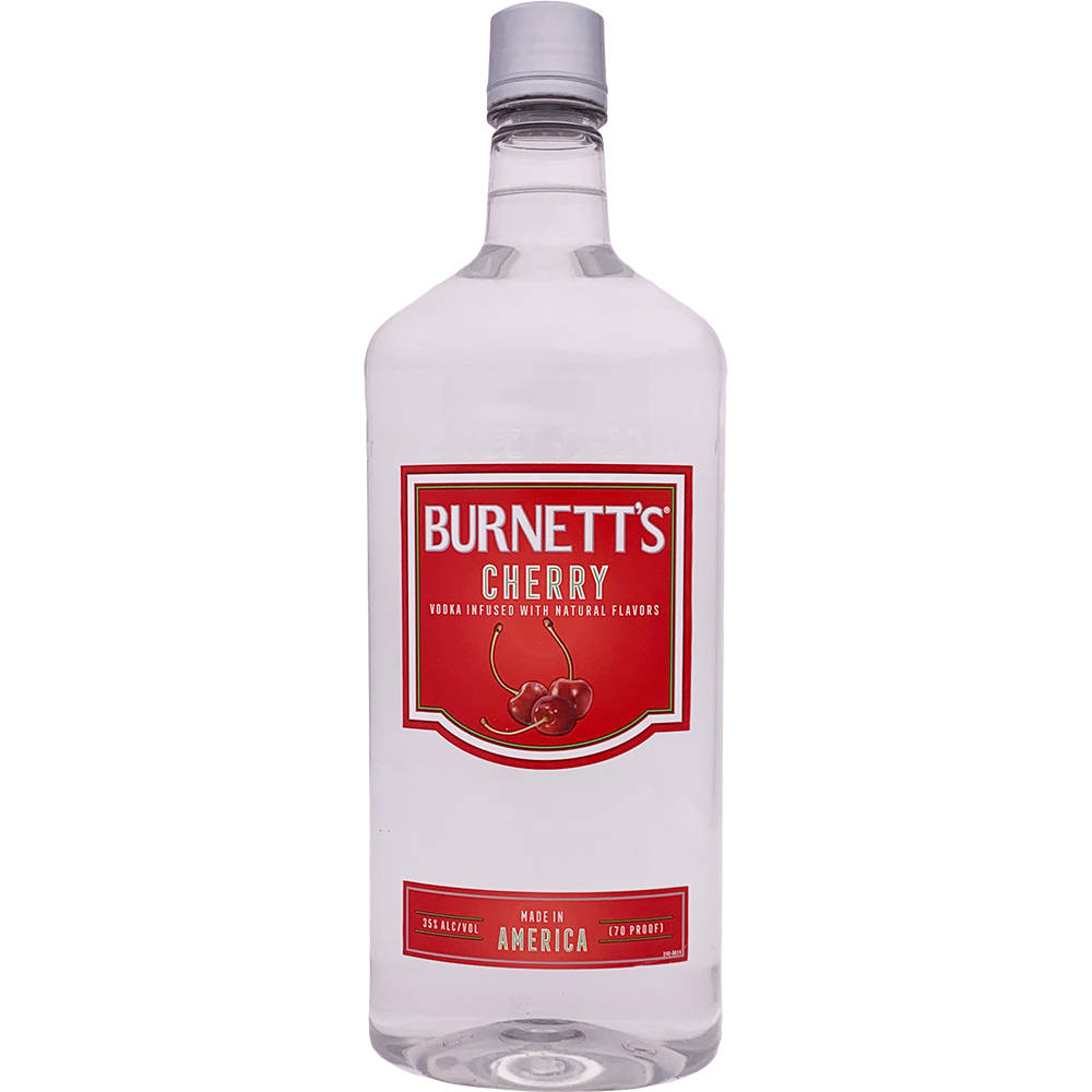 Burnett's Cherry Vodka In Crystal Clear Shot. Background