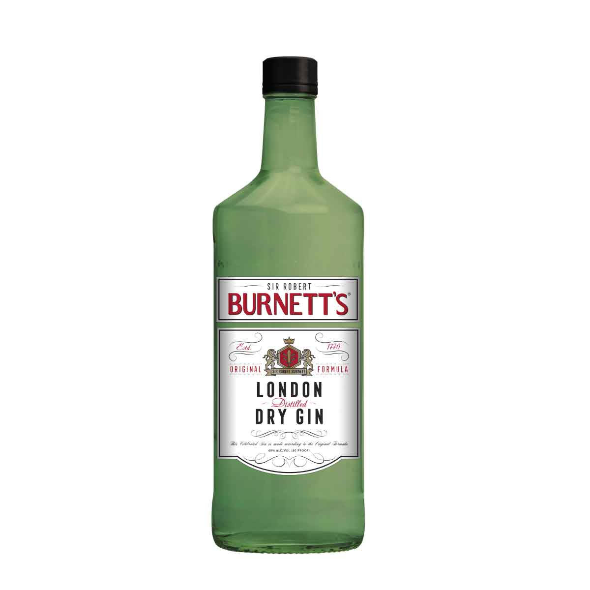 Burnett's London Dry Gin Bottle On Dark Background