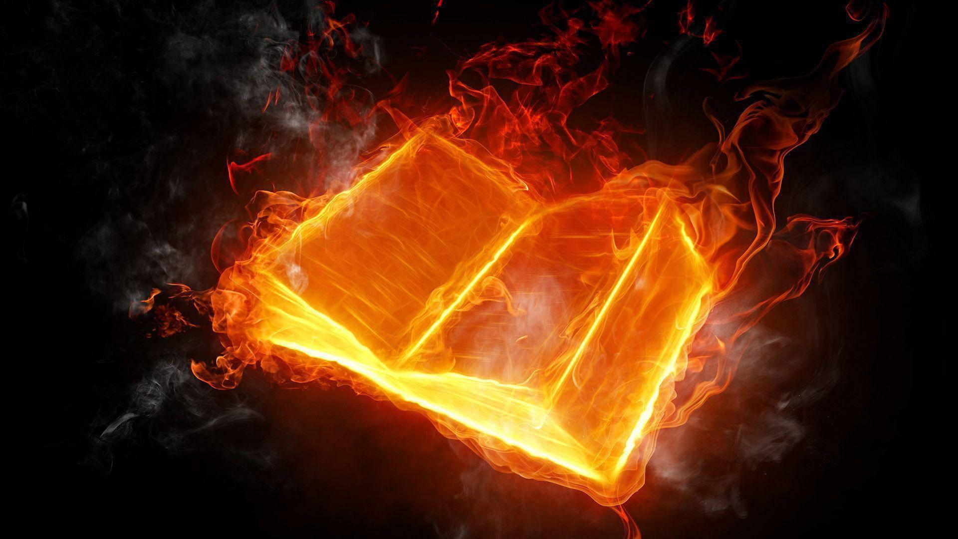 Burning Book Fire Background