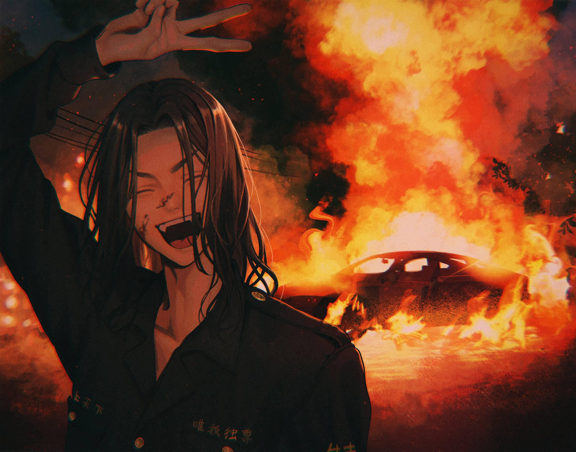 Burning Car Baji Tokyo Revengers Background