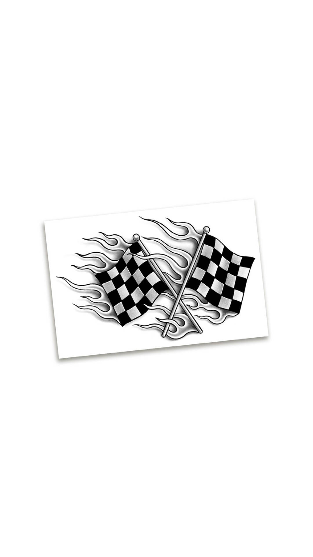Burning Crossed Checkered Flags