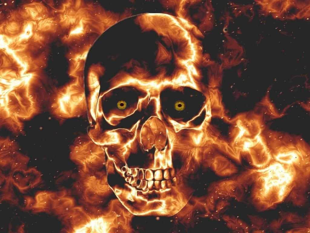 Burning Fire Skull Background