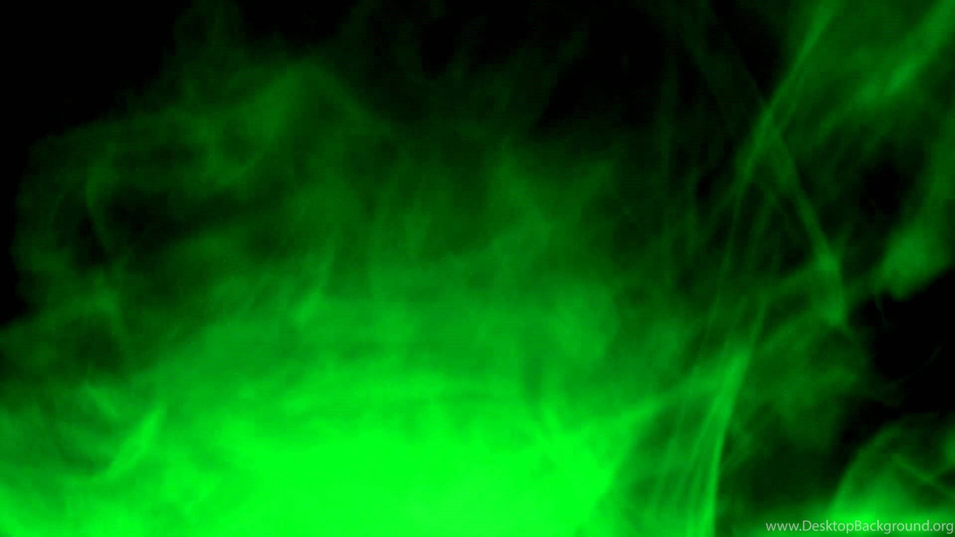 Burning Green Fire Smoke Background