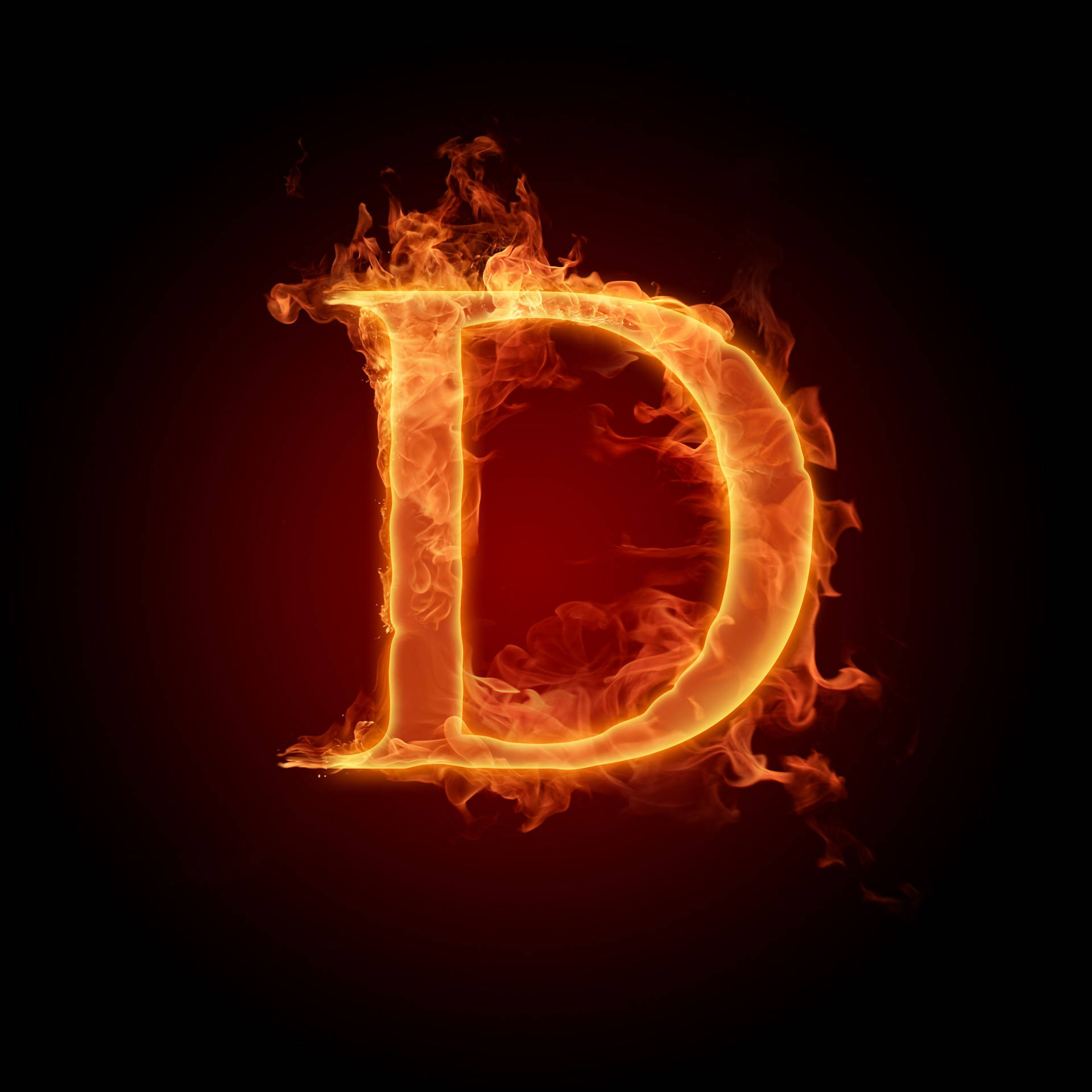 Burning Letter D In The Dark