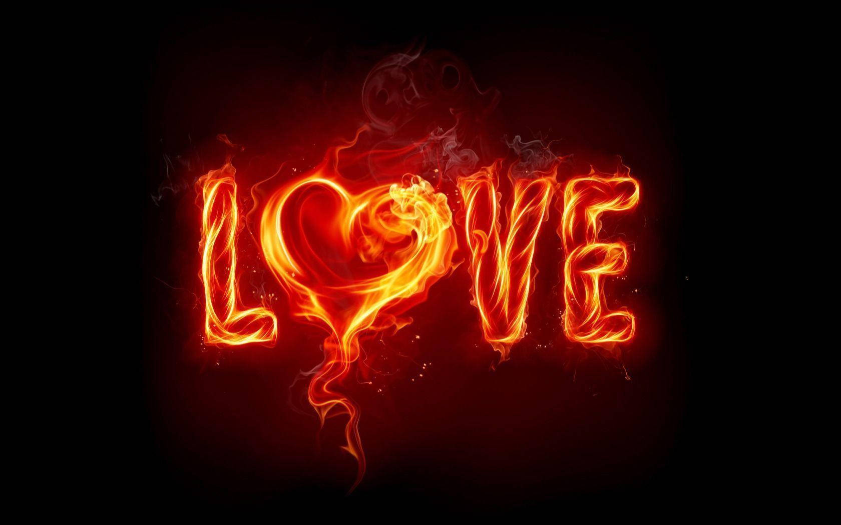 Burning Love Fire Background Background