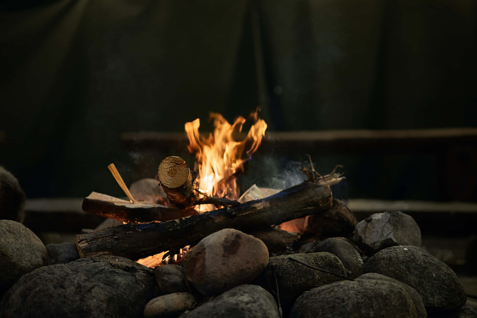 Burning Wood Campfire Background