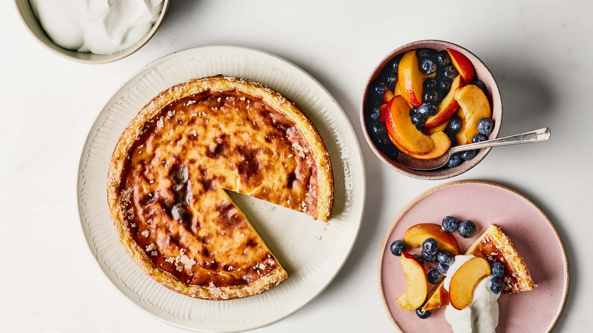 Burnt Tart Pie Serve Background