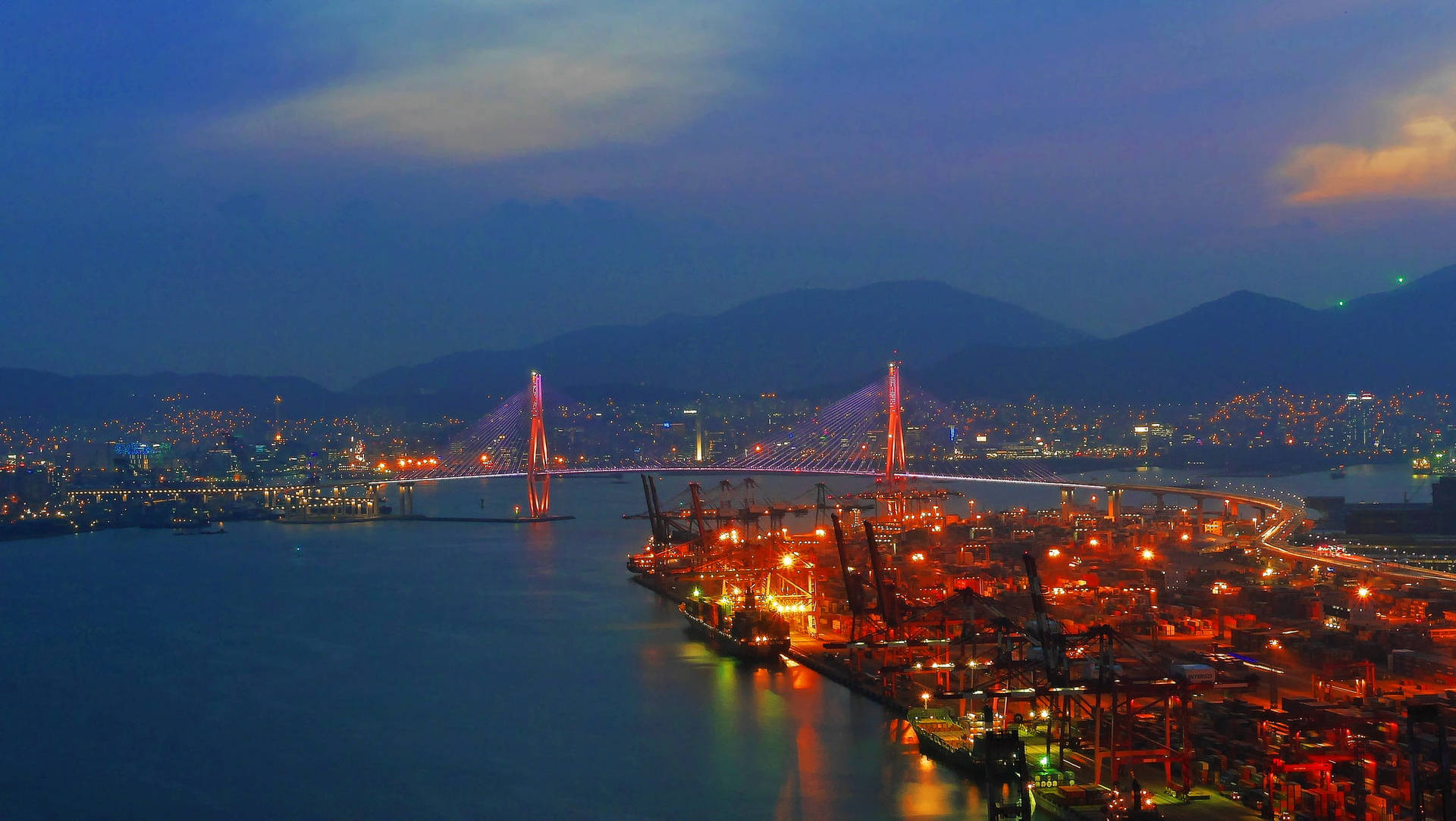 Busan City Port Background