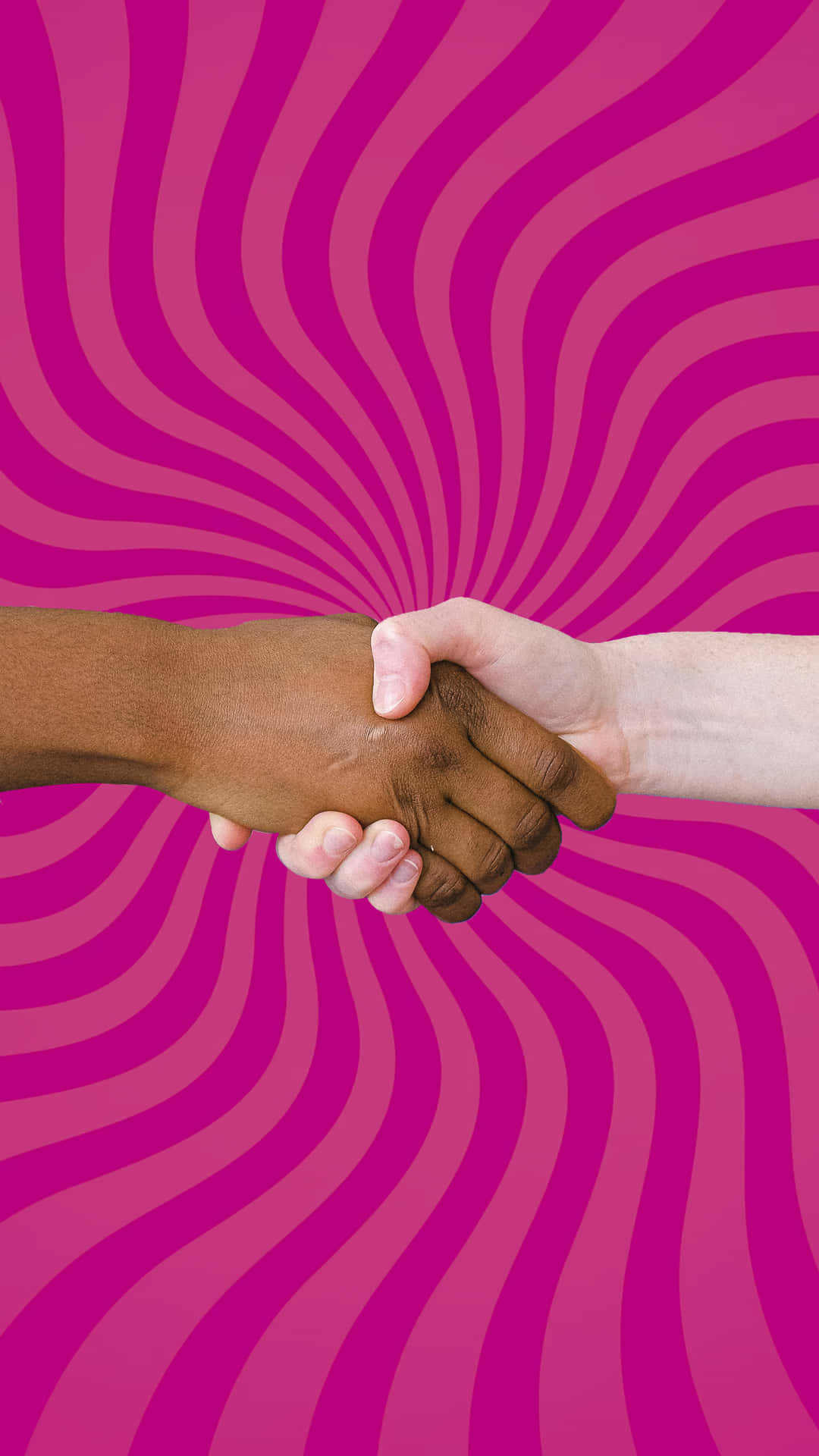 Business Handshake On A Pink Background