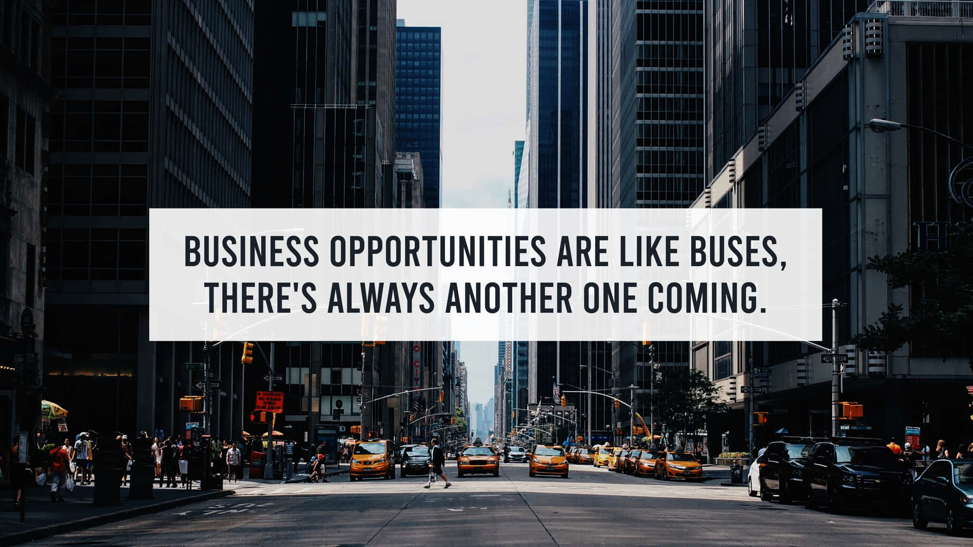 Business Opportunities Buses Quote Cityscape Background