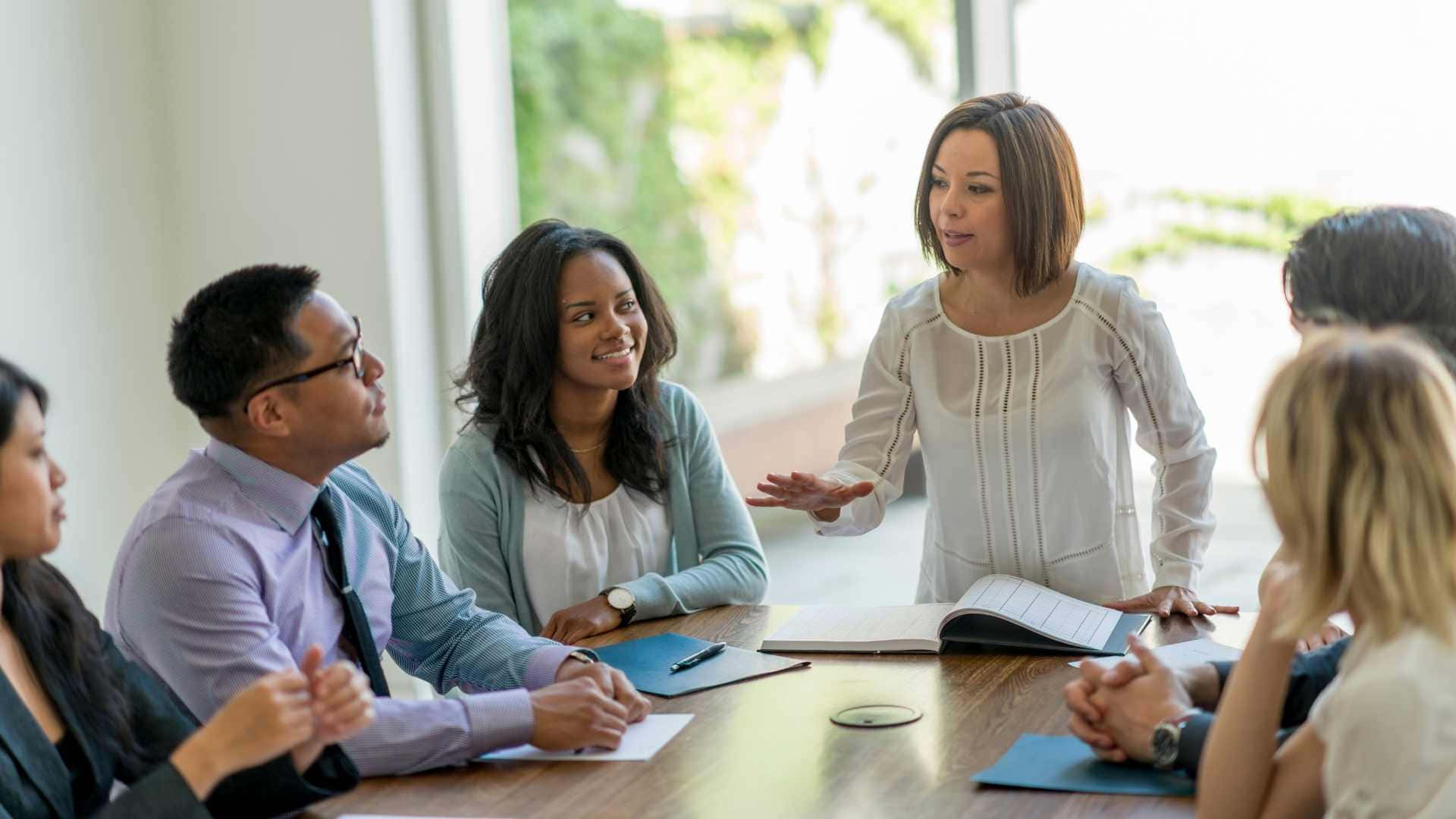 Business Team Meeting Discussion Background