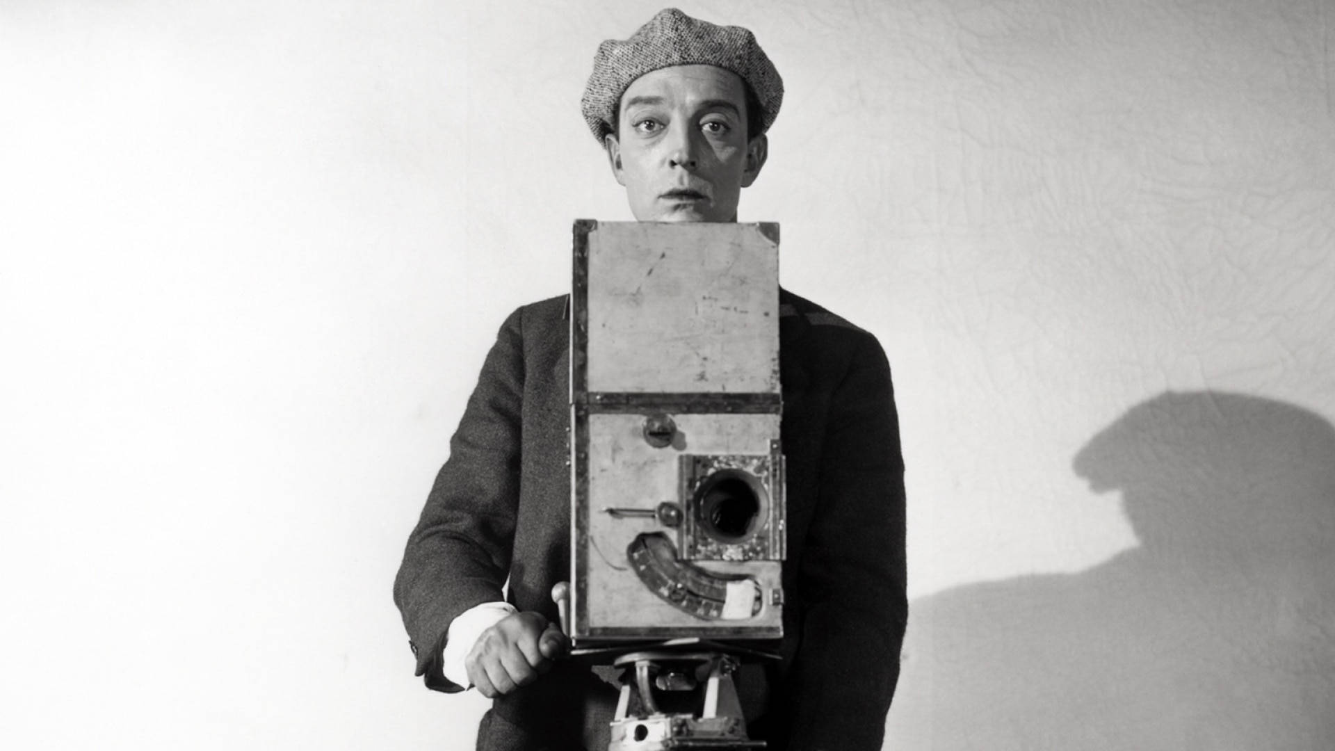 Buster Keaton In Classic Black And White Photo Background