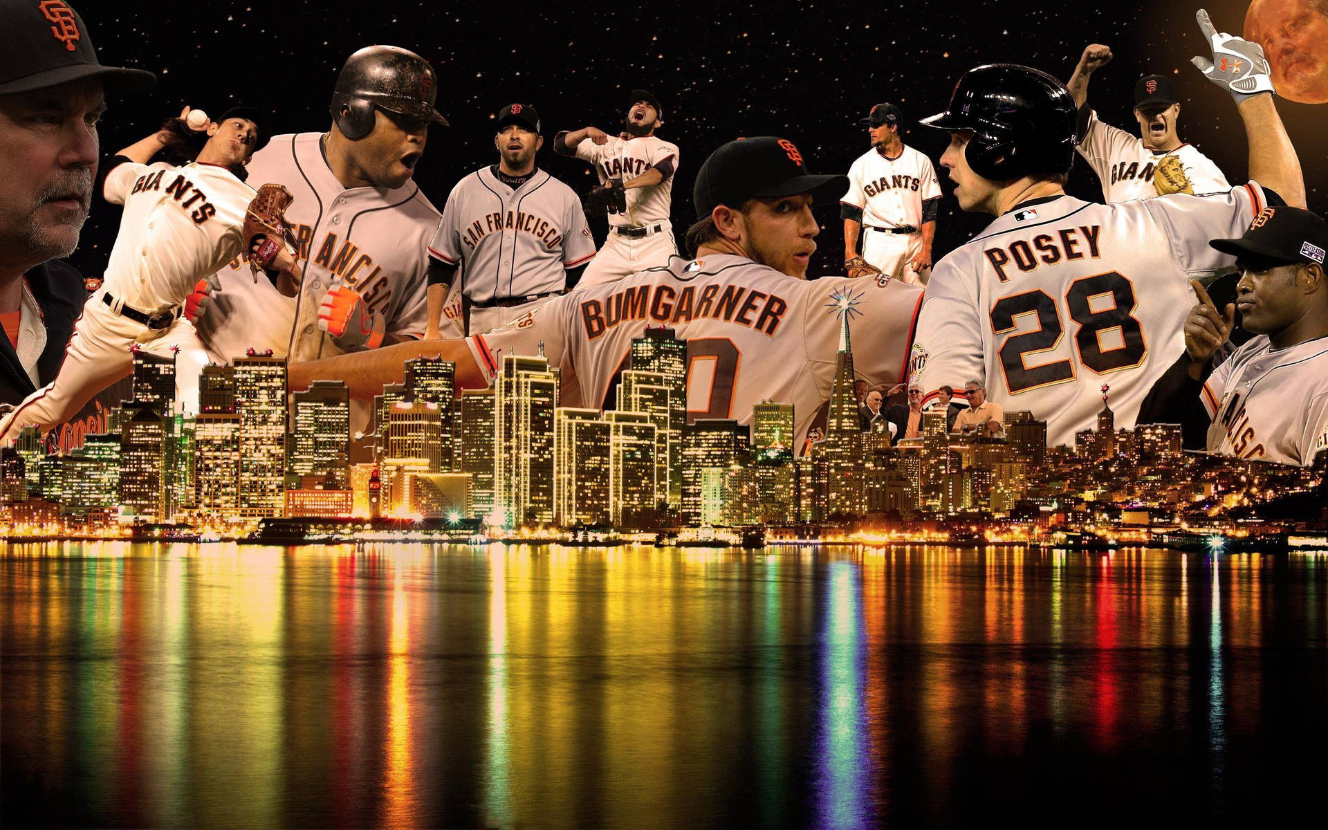 Buster Posey Photo Collage Background
