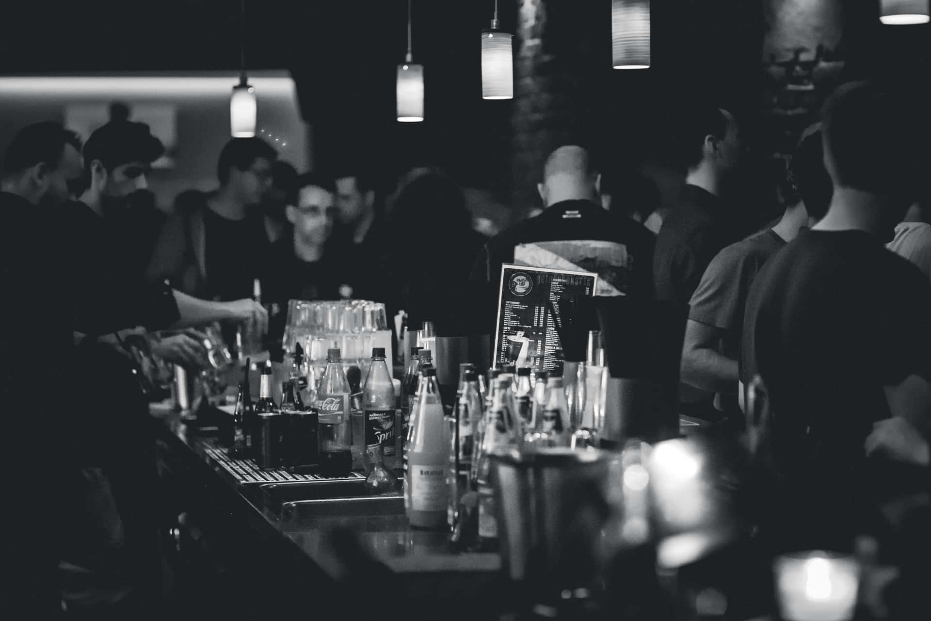 Bustling Bar Scene Background