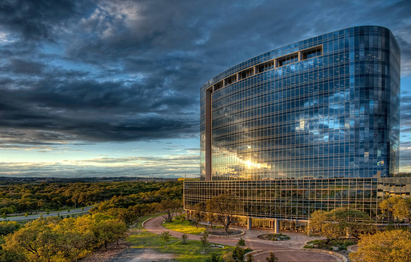 Bustling Cityscape Of San Antonio Square Background