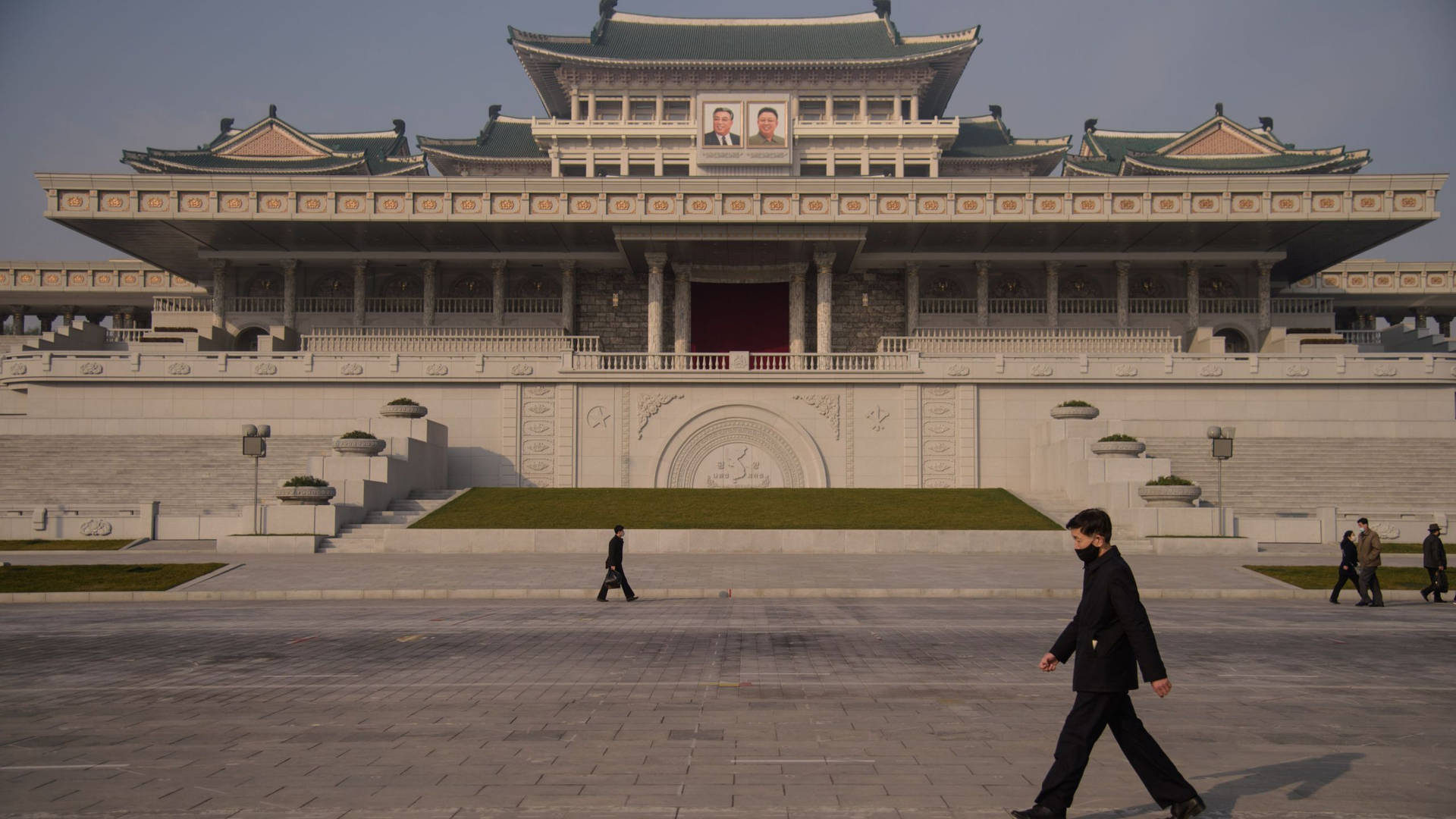 Bustling Crowd At Kim Il-sung Square In Pyongyang