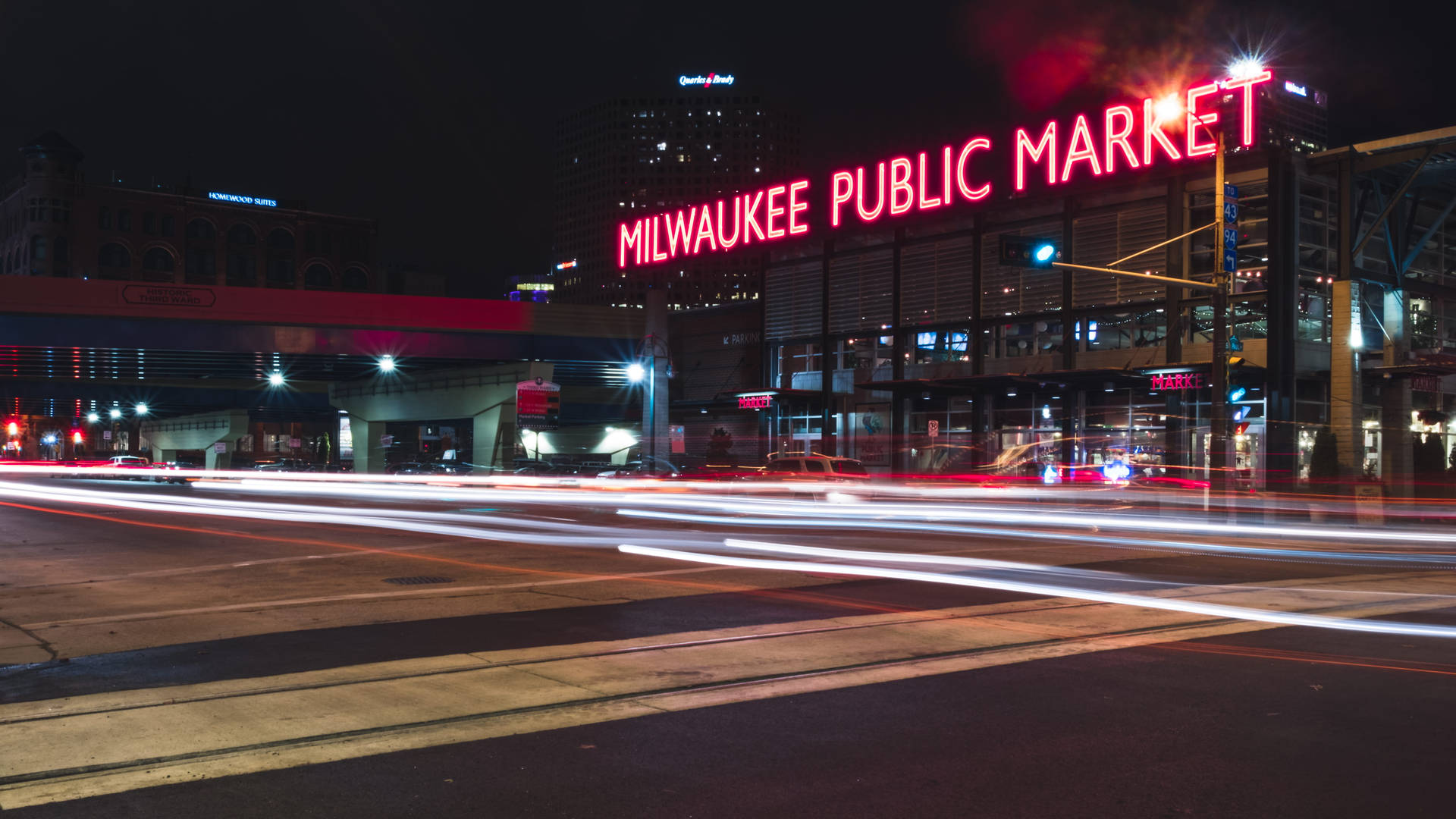 Bustling Milwaukee Public Market Background